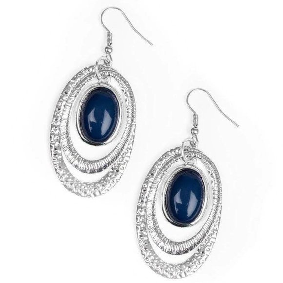 paparazzi Jewelry - Seaside Spinster Blue Earrings